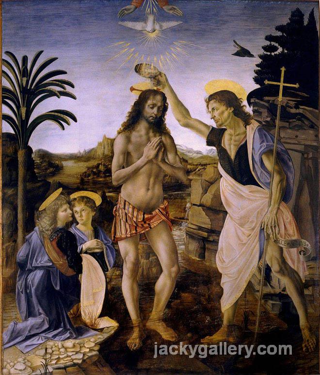 The Baptism of Christ, Leonardo Da Vinci's high quality hand-painted oil painting reproduction